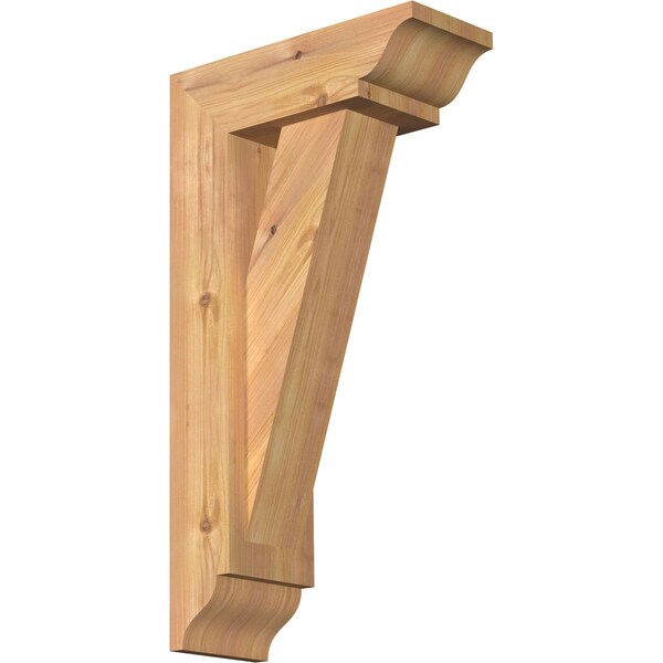 Ekena Millwork Traditional Traditional Smooth Bracket w/ Offset Brace, Western Red Cedar, 5 1/2"W x 14"D x 26"H BKT0604X14X26TRA01SWR - main